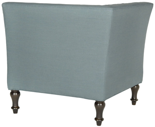 Safavieh Jack Tufted Corner Chair - Cozy Accent Seat With Button Tufting And Modern Angular Design For Living Rooms Sky Blue MCR4643B