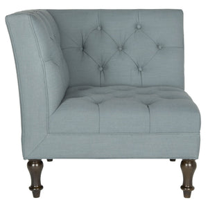 Safavieh Jack Tufted Corner Chair - Cozy Accent Seat With Button Tufting And Modern Angular Design For Living Rooms Sky Blue MCR4643B