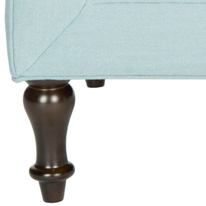 Safavieh Jack Tufted Corner Chair - Cozy Accent Seat With Button Tufting And Modern Angular Design For Living Rooms Sky Blue MCR4643B