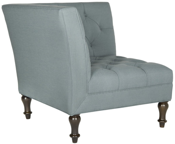 Safavieh Jack Tufted Corner Chair - Cozy Accent Seat With Button Tufting And Modern Angular Design For Living Rooms Sky Blue MCR4643B