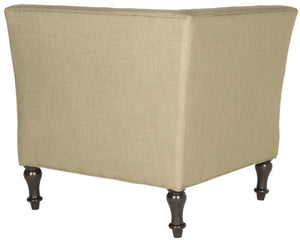 Safavieh Jack Tufted Corner Chair - Cozy Accent Seat With Button Tufting And Modern Angular Design For Living Rooms Antique Gold MCR4643C
