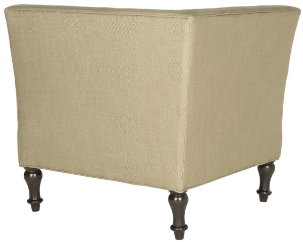 Safavieh Jack Tufted Corner Chair - Cozy Accent Seat With Button Tufting And Modern Angular Design For Living Rooms Antique Gold MCR4643C