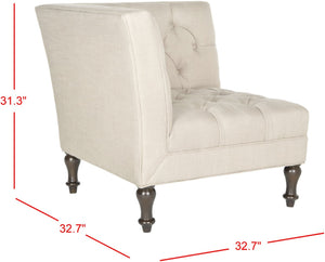 Safavieh Jack Tufted Corner Chair - Cozy Accent Seat With Button Tufting And Modern Angular Design For Living Rooms Antique Gold MCR4643C