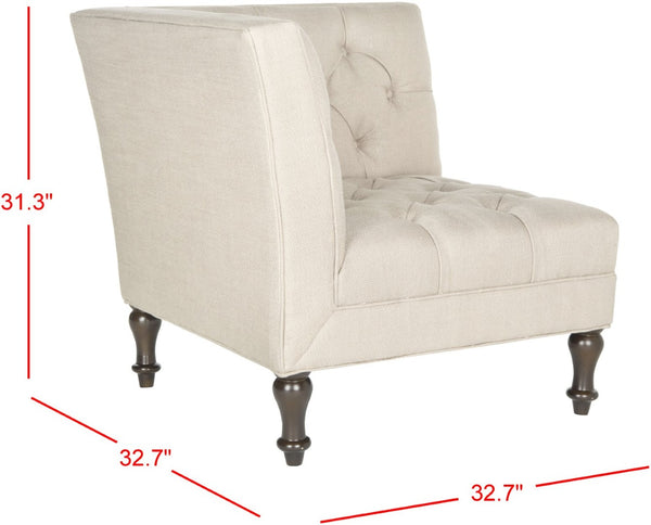 Safavieh Jack Tufted Corner Chair - Cozy Accent Seat With Button Tufting And Modern Angular Design For Living Rooms Antique Gold MCR4643C