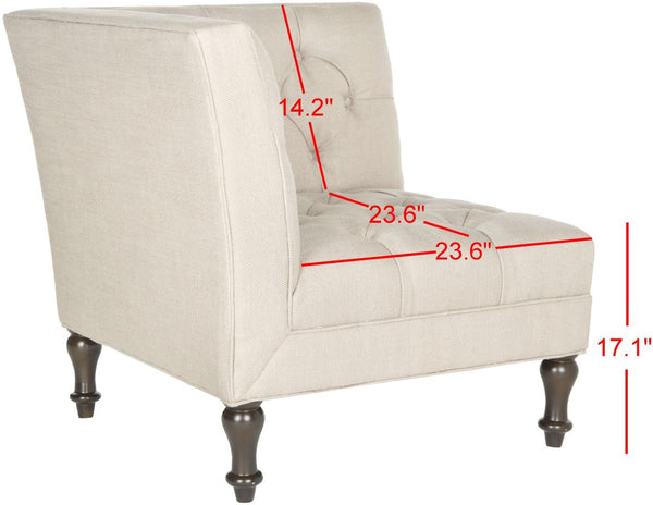 Safavieh Jack Tufted Corner Chair - Cozy Accent Seat With Button Tufting And Modern Angular Design For Living Rooms Antique Gold MCR4643C