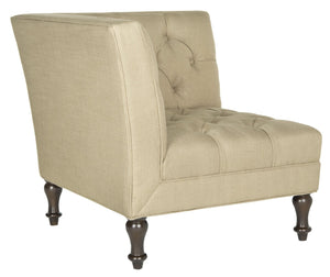 Safavieh Jack Tufted Corner Chair - Cozy Accent Seat With Button Tufting And Modern Angular Design For Living Rooms Antique Gold MCR4643C