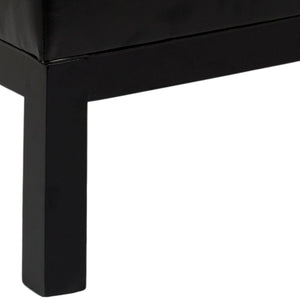 Safavieh Terrence Cocktail Ottoman - Modern Parsons Style With Black Pu Leather & Silver Nail Head Trim MCR4644A