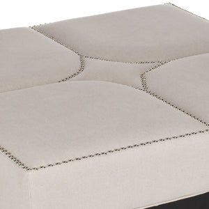 Safavieh Terrence Cocktail Ottoman - Modern Multi-Use Design With Elegant Silver Nail Heads And Taupe Upholstery MCR4644C