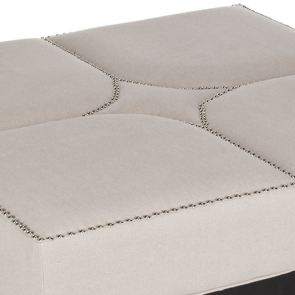 Safavieh Terrence Cocktail Ottoman - Modern Multi-Use Design With Elegant Silver Nail Heads And Taupe Upholstery MCR4644C