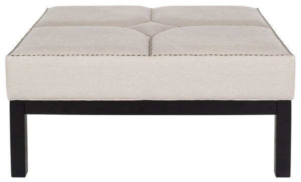 Safavieh Terrence Cocktail Ottoman - Modern Multi-Use Design With Elegant Silver Nail Heads And Taupe Upholstery MCR4644C