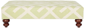 Safavieh Cross Hatch Dhurrie Ottoman - Bold Apple Green & Ivory Wool Design For Multi-Functional Living Spaces MCR4647A