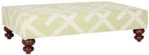 Safavieh Cross Hatch Dhurrie Ottoman - Bold Apple Green & Ivory Wool Design For Multi-Functional Living Spaces MCR4647A