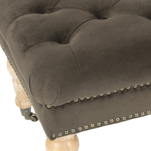 Safavieh Barney Transitional Velvet Bench With Casters – Stylish Graphite Upholstery & Brass Trim Accent MCR4649G