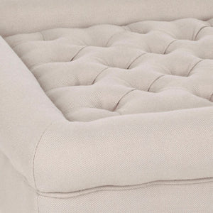 Safavieh Thadius Cocktail Ottoman - Luxurious Linen Upholstered Centerpiece With Biscuit-Tufting & Comfort Taupe MCR4650A