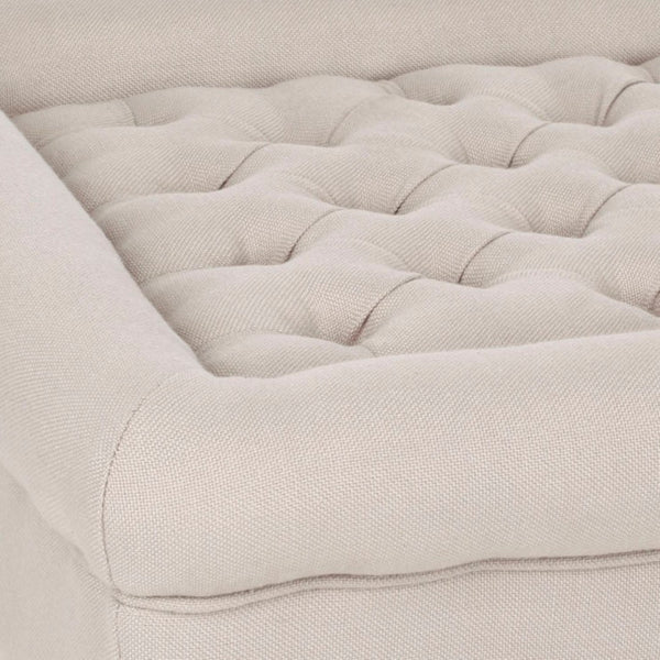 Safavieh Thadius Cocktail Ottoman - Luxurious Linen Upholstered Centerpiece With Biscuit-Tufting & Comfort Taupe MCR4650A