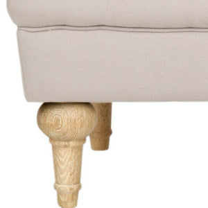 Safavieh Thadius Cocktail Ottoman - Luxurious Linen Upholstered Centerpiece With Biscuit-Tufting & Comfort Taupe MCR4650A