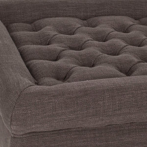 Safavieh Thadius Cocktail Ottoman - Luxurious Linen Upholstered Centerpiece With Biscuit-Tufting & Comfort Charcoal Brown MCR4650D