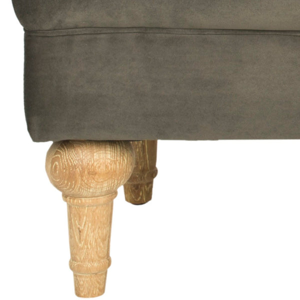 Safavieh Thadius Cocktail Ottoman - Luxurious Linen Upholstered Centerpiece With Biscuit-Tufting & Comfort Graphite MCR4650G