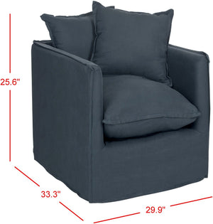 Safavieh Joey Arm Chair - Modern Shabby Chic Accent Chair With Plush Cushions & Durable Linen-Cotton Upholstery MCR4651A