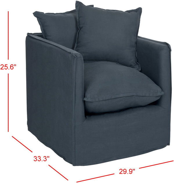 Safavieh Joey Arm Chair - Modern Shabby Chic Accent Chair With Plush Cushions & Durable Linen-Cotton Upholstery MCR4651A