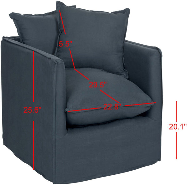 Safavieh Joey Arm Chair - Modern Shabby Chic Accent Chair With Plush Cushions & Durable Linen-Cotton Upholstery MCR4651A