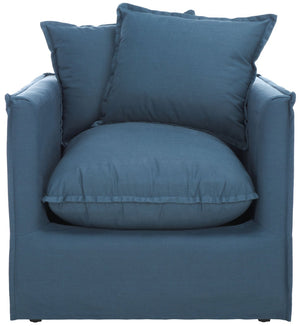 Safavieh Joey Arm Chair - Modern Shabby Chic Accent Chair With Plush Cushions & Durable Linen-Cotton Upholstery MCR4651A