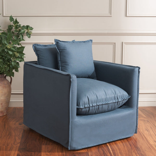 Safavieh Joey Arm Chair - Modern Shabby Chic Accent Chair With Plush Cushions & Durable Linen-Cotton Upholstery MCR4651A