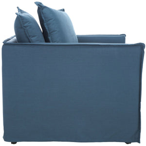 Safavieh Joey Arm Chair - Modern Shabby Chic Accent Chair With Plush Cushions & Durable Linen-Cotton Upholstery MCR4651A