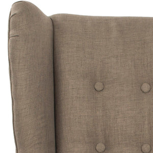 Safavieh Gomer Wing-Back Arm Chair - Mid-Century Danish Design With Button-Tufted Back And Oak Legs Olive MCR4653B