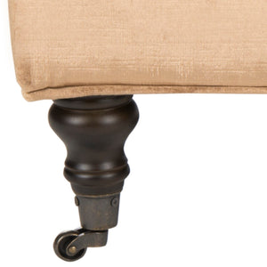Safavieh Clark Tufted Cocktail Ottoman - Elegant Button-Tufted Design With Espresso Legs For Versatile Use Golden Bronze MCR4654B