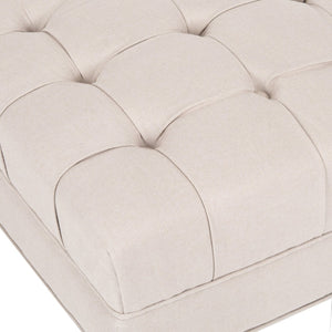 Safavieh Clark Tufted Cocktail Ottoman - Elegant Button-Tufted Design With Espresso Legs For Versatile Use Taupe MCR4654C