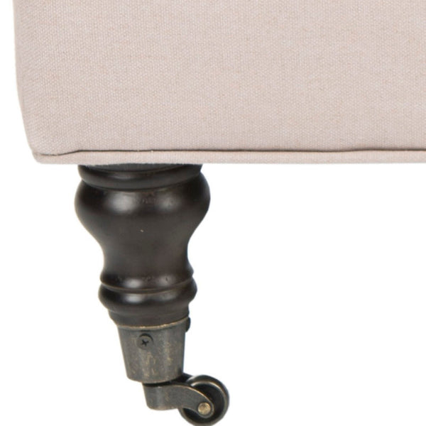 Safavieh Clark Tufted Cocktail Ottoman - Elegant Button-Tufted Design With Espresso Legs For Versatile Use Taupe MCR4654C