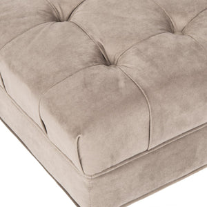 Safavieh Clark Tufted Cocktail Ottoman - Elegant Button-Tufted Design With Espresso Legs For Versatile Use Mushroom MCR4654E