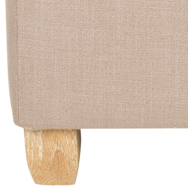 Safavieh Joanie Tufted Ottoman - Stylish Accent Piece For Living Room, Extra Seating & Versatile Footrest True Taupe/Pickled Oak MCR4655A