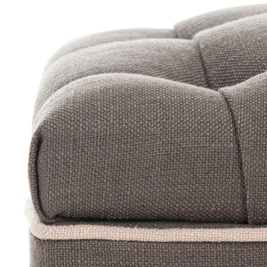 Safavieh Joanie Tufted Ottoman - Stylish Accent Piece For Living Room, Extra Seating & Versatile Footrest Charcoal Brown MCR4655B