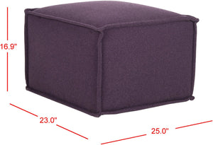 Safavieh Elaine Modern Pouf - Chic Plum Accent Seat, Plush Footrest & Versatile Decor For Any Space MCR4667B