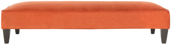 Safavieh Harlow Vibrant Pumpkin Lounging Bench - Stylish Foot-Of-Bed Accent With Solid Birch Wood Base MCR4669A
