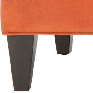 Safavieh Harlow Vibrant Pumpkin Lounging Bench - Stylish Foot-Of-Bed Accent With Solid Birch Wood Base MCR4669A