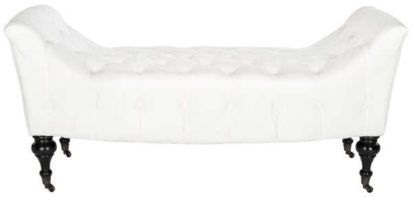 Safavieh Georgette Vintage Glamour Velvet Tufted Bench With Elegant Birch Legs And Mobility Casters For Any Room MCR4672A