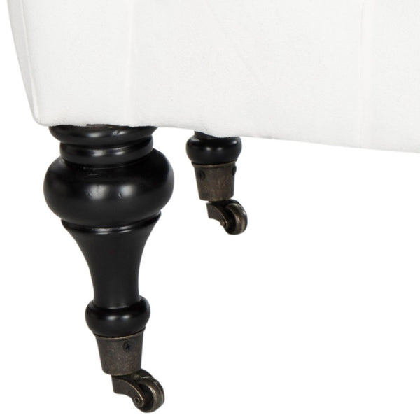 Safavieh Georgette Vintage Glamour Velvet Tufted Bench With Elegant Birch Legs And Mobility Casters For Any Room MCR4672A
