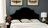 Safavieh Hallmar Black Velvet Headboard Silver Nail Head Black Velvet MCR4679J