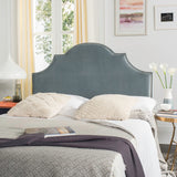 Safavieh Hallmar Wedgewood Blue Arched Headboard Silver Nail Head Wedgwood Blue MCR4680E