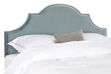 Safavieh Hallmar Wedgewood Blue Arched Headboard Silver Nail Head Wedgwood Blue MCR4680E