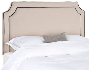 Safavieh Dane Taupe & Black Welt Piping Headboard Taupe/Black Welt MCR4685A