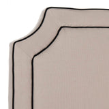 Safavieh Dane Taupe & Black Welt Piping Headboard Taupe/Black Welt MCR4686A