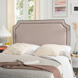 Safavieh Dane Taupe & Black Welt Piping Headboard Taupe/Black Welt MCR4686A