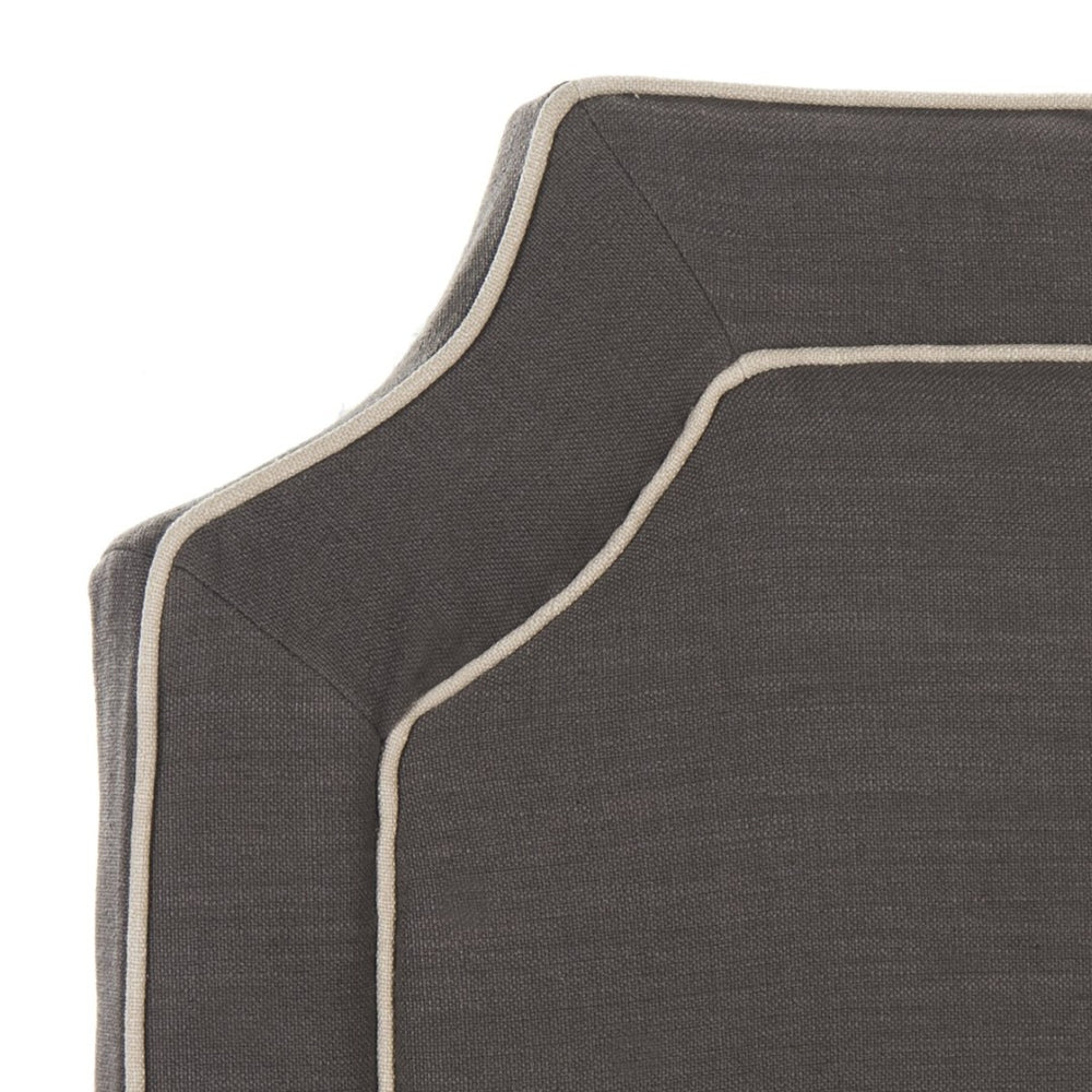 Safavieh DANE Queen Headboard in Charcoal with True Taupe Welt - Elegant, Contemporary Design for Any Bedroom MCR4686B