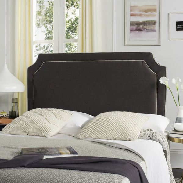 Safavieh DANE Queen Headboard in Charcoal with True Taupe Welt - Elegant, Contemporary Design for Any Bedroom MCR4686B