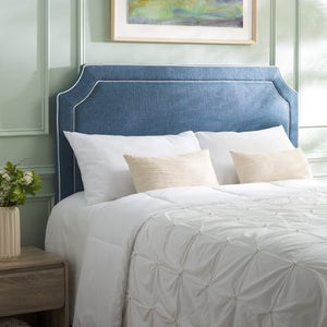 Safavieh DANE Queen Headboard in Navy with White Piping – Elegant Design for a Stylish Bedroom Upgrade MCR4686C