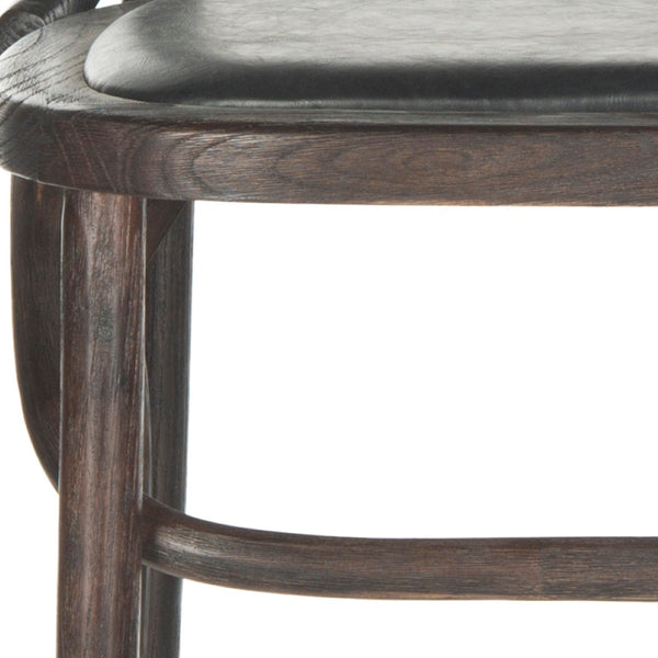 Safavieh Kenny Bar Stool With Brass Nail Heads – Timeless Oak Design For Kitchen, Home Bar & Game Room Charm MCR4687A